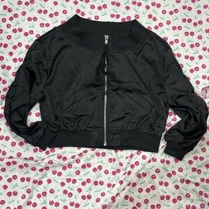 Boat neck Bomber jacket